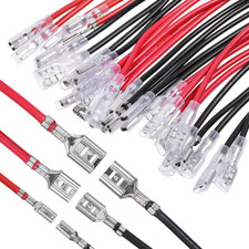 30Pcs 2.8Mm 4.8Mm and 6.3Mm Female Spade Crimp Terminal with Insulating Sleev...