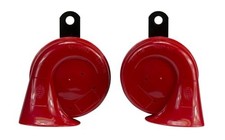 Twin Trumpet Horn Kit 12V High/Low Tone Red with Bracket for Car