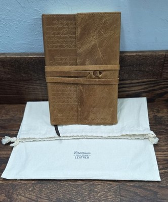 Christian Art Gifts ''In The Beginning'' Premium Full Grain Leather Journal  NEW