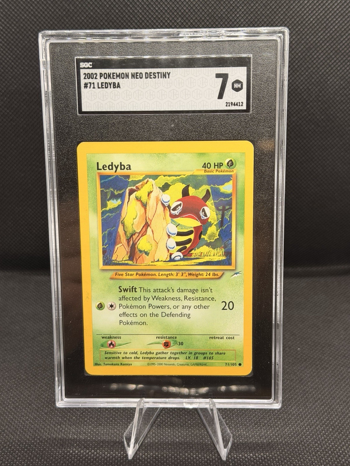 Ledyba Neo Destiny Pokémon Card 71/105 Regular SGC NM 7 Vintage WOTC 2002
