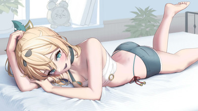 Anime virtual youtuber hololive kazama iroha blonde bed Custom Gaming Mat Desk