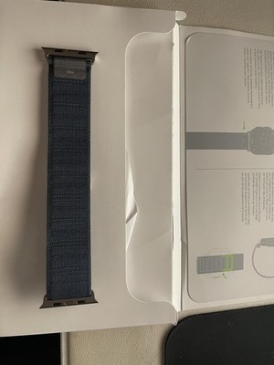 Genuine Apple Watch Band Alpine Loop (49mm) Blue - Medium (Fits 145mm - 190mm)
