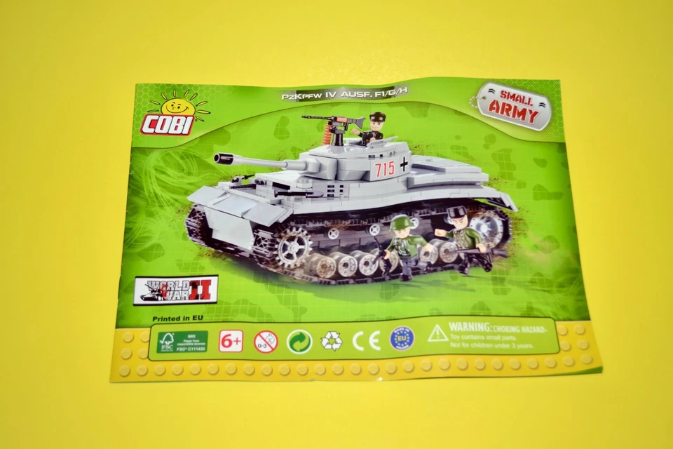 Retired COBI WWII PZKPFW IV AUSF. F1/G/H Tank #2461 w/ BRICKMANIA Figures RARE - Image 4 of 4