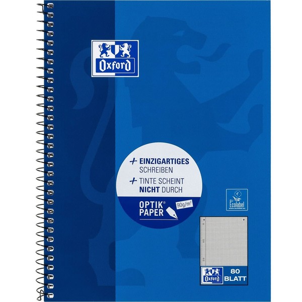 Kollegeblock A5+ 80Bl Kariert /Rand-image