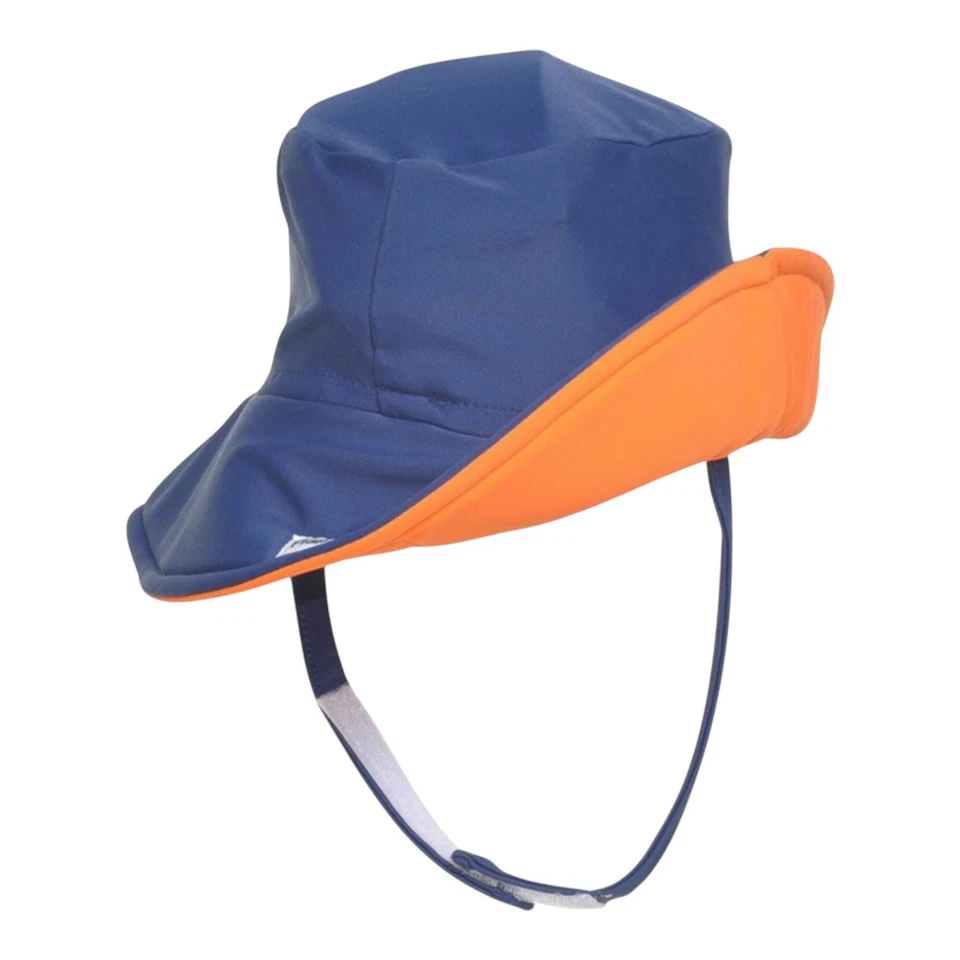 Sombrero para el sol The Flap Happy Floppy Baby azul talla grande 12-24 meses correa para la barbilla UPF 50+ Foto 2 de 4