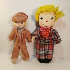Vintage One of a Kind Handmade Fabric Hand Sewn Unique clothed Odd Unusual Dolls