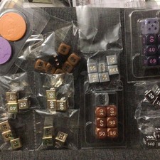 Metal & Wood Dice Lot of 47 pieces Silver Gol...
