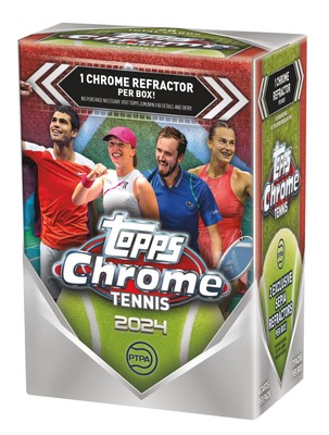 Topps TN24TPCHRTENNISBXBL 2024 Topps Chrome Tennis Blaster Box 7 Packs 28 Cards