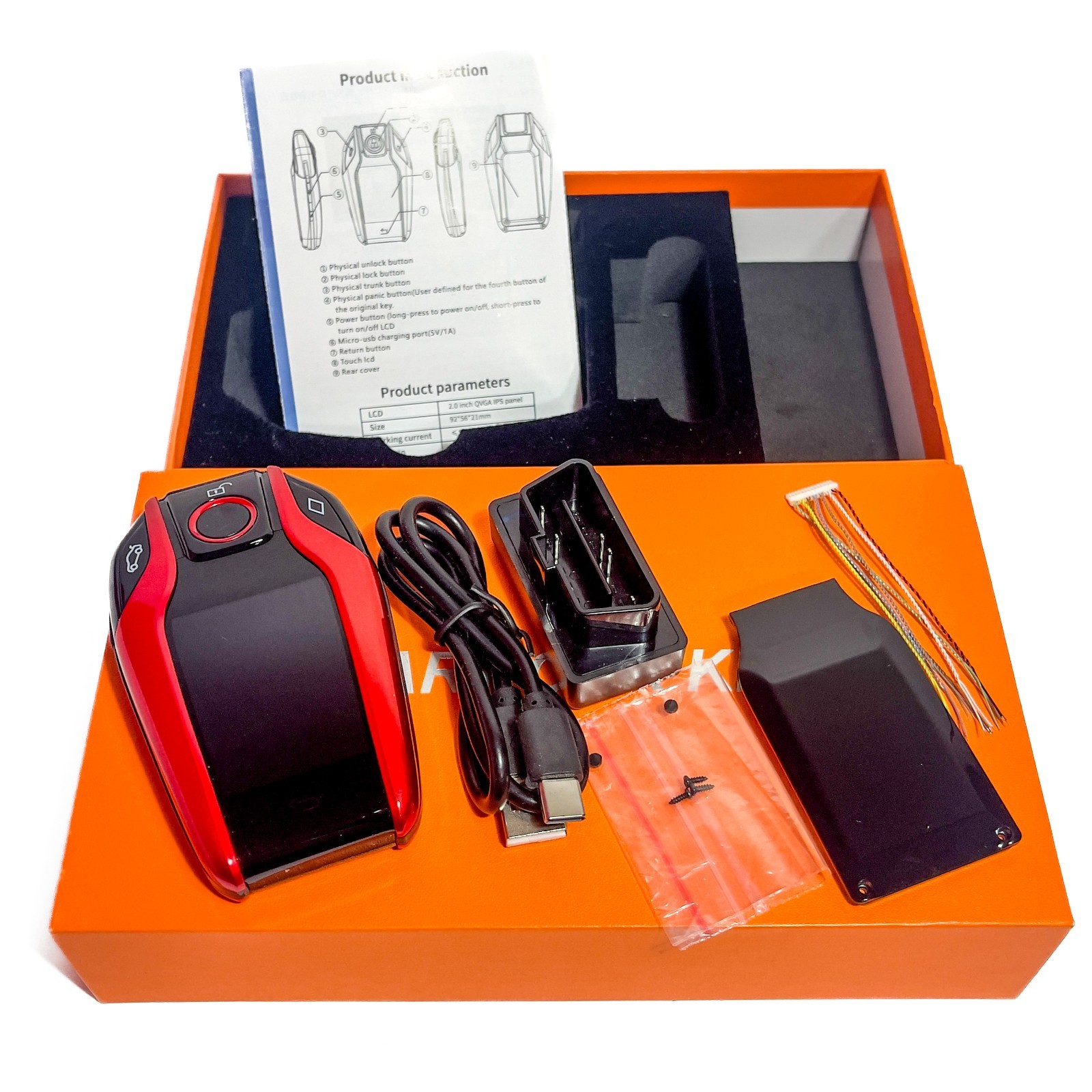 Smart LCD Car Key Touch Screen PKE Keyless Entry Kit OBD Adapter Universal Fob