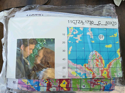 Kreuzstich-Stickpackung Zählmuster-Leinwand Motiv *Bridgerton Serie*50 x 70 cm