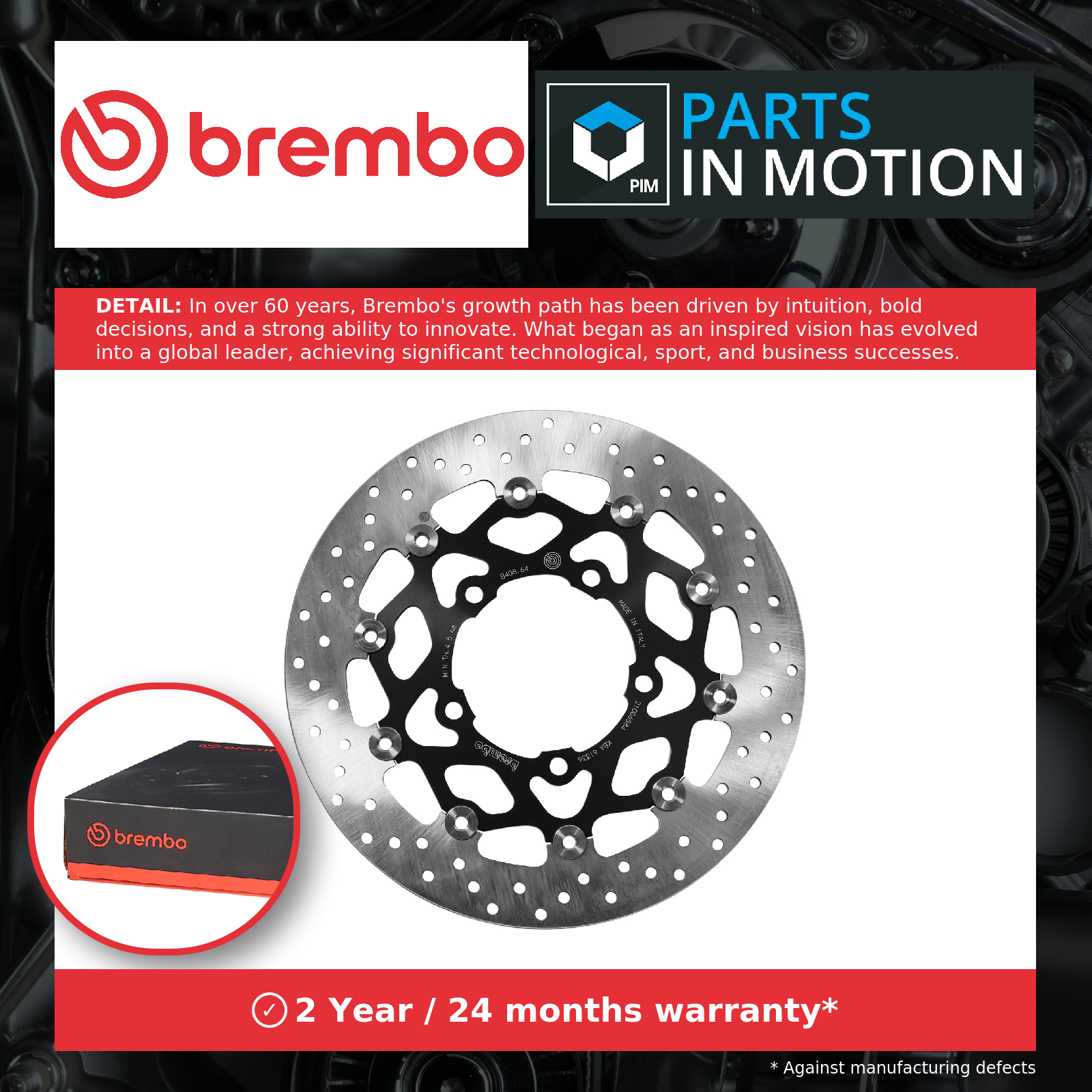 Motorcycle Brake Disc Front 78B40864 Brembo Genuine Top Quality Guaranteed New
