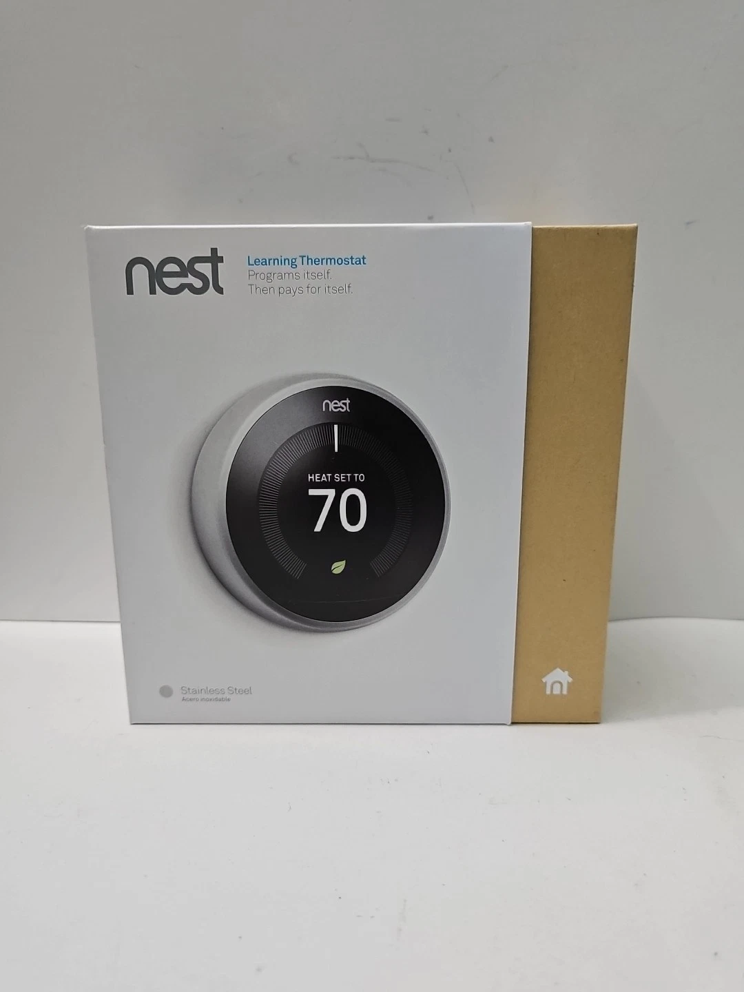 Google Nest 3rd GenerationLearning Thermostat T3007ES StainlessSteel New,Openbox