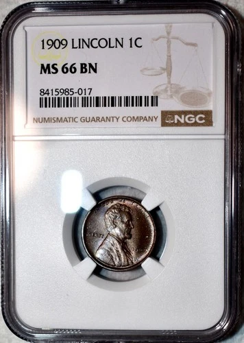 NGC MS-66 BN 1909-P Lincoln Cent, Beautiful, Wood-Grain Toned, Superb Gem!