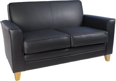 Newport 2-Sitzer-Empfangssofa mit Lederseite schwarz N3562