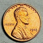 1943 copper-plated Lincoln steel wheat cent novelty. AU. #q1