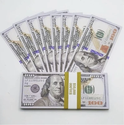 100pcs Dollar Bill Banknote & Money Spray Banknotes Fake Dollars Prop For Party