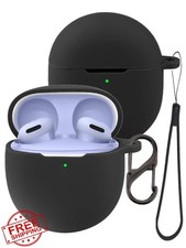 FJIASTB Case for Google Pixel Buds Pro 2a Silicone Black with Carabiner
