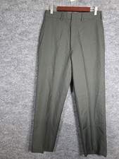 Vintage US Army Dress Pants Mens 32R Green Wool Uniform Trousers AG-344 80s