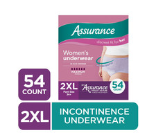 Assurance Women's Incontinence & Postpartum Underwear, 2XL, Absorb(54 Count)