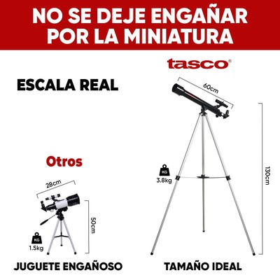 Tasco Novice 60x800mm Refractor Telescope - Black Astronomy Telescope For Beginners
