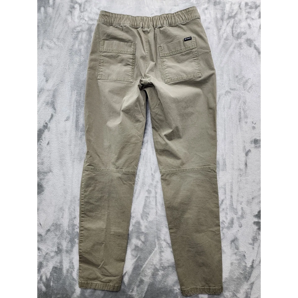 Pantalones Columbia Mujer 10 Verde Wallowa Cinturón Pierna Recta Elástico Algodón Senderismo Foto 3 de 4