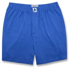Biagio Mens Solid Royal Blue Color BOXER 100% Knit Cotton Shorts