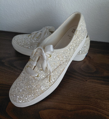 Keds x kate spade new york Women’s Ivory Glitter Low Top Lace-Up Sneakers