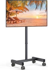 Perlegear Rolling TV Stand, Mobile TV Stand on Wheels for 13-50 inch TVs t