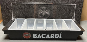 Bacardi Condiment Tray Bar Caddy 6 Compartments Garnish Station Fruit Booze