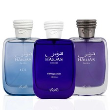 Rasasi Hawas Sapphire, Hawas Men  Hawas Ice Eau de Parfum Sprays 100ml 3.4 oz 