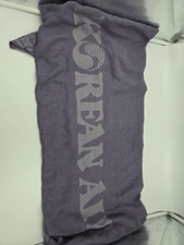 KOREAN AIR KAL large lavender logo airline cabin blanket travel throw