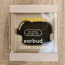 Heyday Earbud Case Cover Black Fits AirPods Pro Gen 1 2 Carabiner Clip New InBox