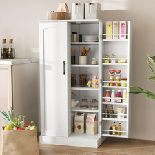 Mobile Cucina Dispensa con 2 Ante, Armadio Cucina Dispensa con 16 Ripiani Regola