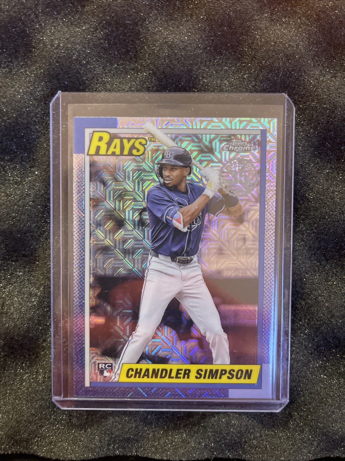 2025 Topps Update Chandler Simpson (RC) Silver Pack Mojo 1990 Refractor #U90C-27