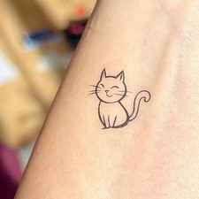 Temporary tattoo sheet Cat, Tiny Black Tattoos, Cat Tattoos, Kitten Tattoo