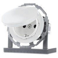 Berker Schuko-Steckdose Polarweiß/GläNzend Mit Klappdeckel 47442089