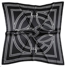 Silk Like Head Scarf, 35-inch Square, Satin Printed Bandana, Hair Wrapping