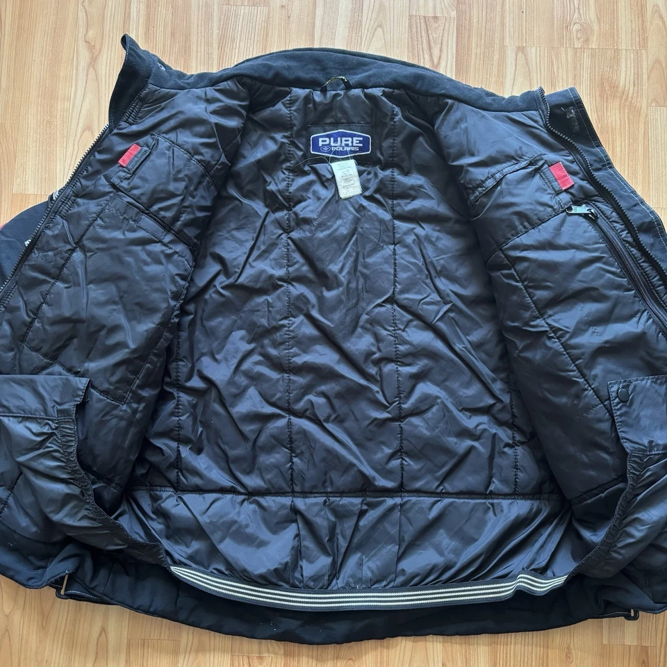 Vintage Pure Polaris Snowmobile Jacket Mens Size M Racing Puffer Bomber READ - Image 4 of 4