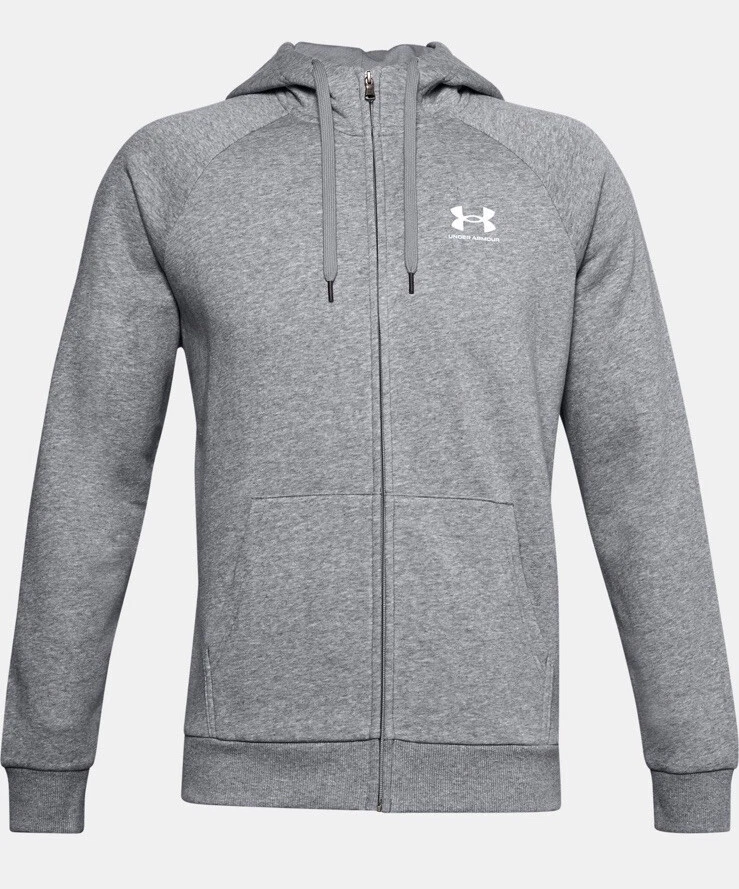 Under Armour Rival Fleece Full-Zip Hoodie 1359028 Light Gray. UA Rival  Fleece FZ | eBay