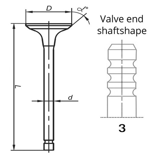 8 EXHAUST VALVES FIT TO EX Peugeot FORD 2.0-2.2 DW12TED4 4HW G6DA/B QXWB - Picture 2 of 6