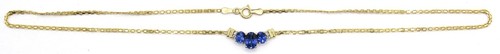 10K TWO-TONE YELLOW & WHITE GOLD TANZANITE GEMSTONE PENDANT NECKLACE 16'' .417 - Picture 8 of 15