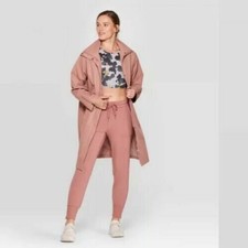 Joy Lab Trench Coat Windbreaker Jacket Rose Pink Side Vents Pockets Sz Xxl - Nwt