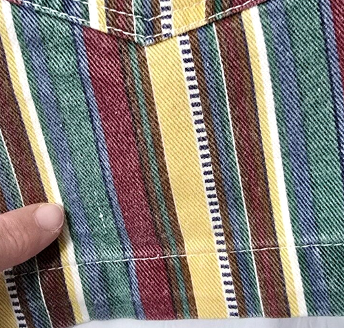 Vintage 90s Express Jean Shorts 11 12 High Rise Multi Stripe Denim Retro USA Y2K - Picture 6 of 8