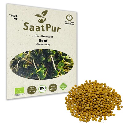 1kg BIO Keimsaat für Sprossen Senf Samen Keimsprossen Microgreens Vegan Öko