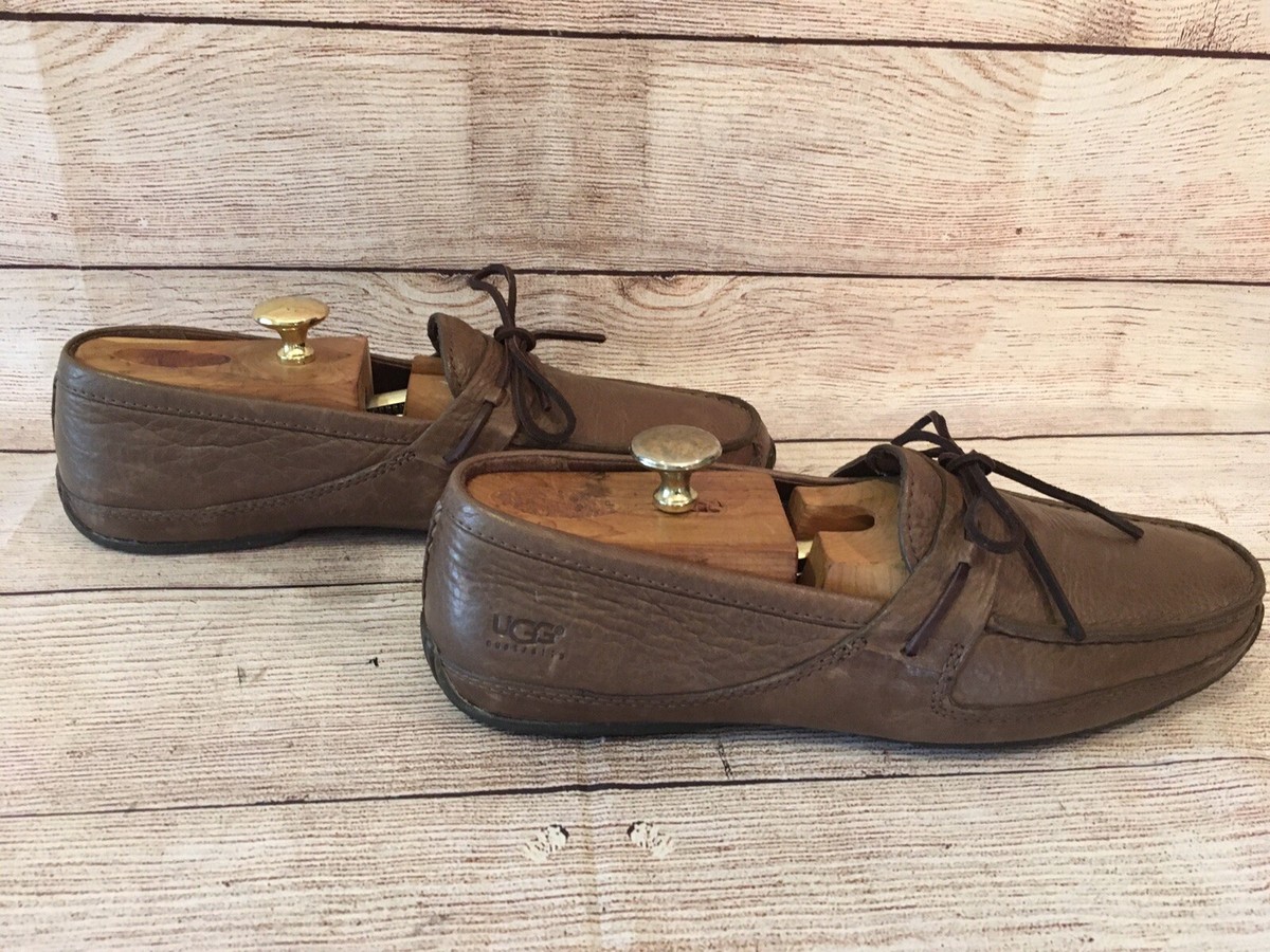 UGG Dark Brown Leather Slip-On Loafers Men’s Size 10 NWOT UGG Loafers products for sale | eBay main image 2