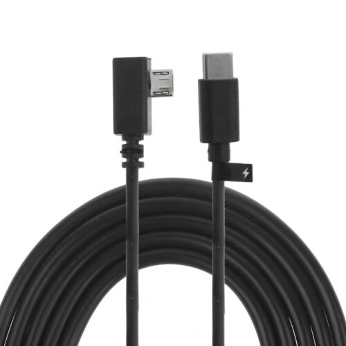 90 Degree USB C to Micro USB Cable 3A Fast Charging Cord For Driving Record - Afbeelding 1 van 8