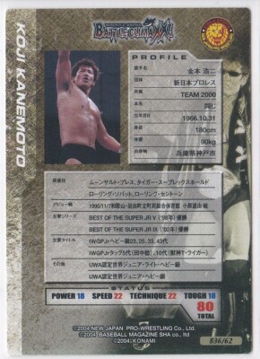 Koji Kanemoto 2004 Konami Wrestle Arena Battle Climaxx! #B36/62 | eBay