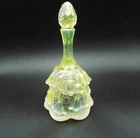 Fenton Topaz Opalescent Temple Bell Glass Lily of the Valley Uranium Vaseline