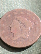 1825 Large Cent Matron Coronet Good Original