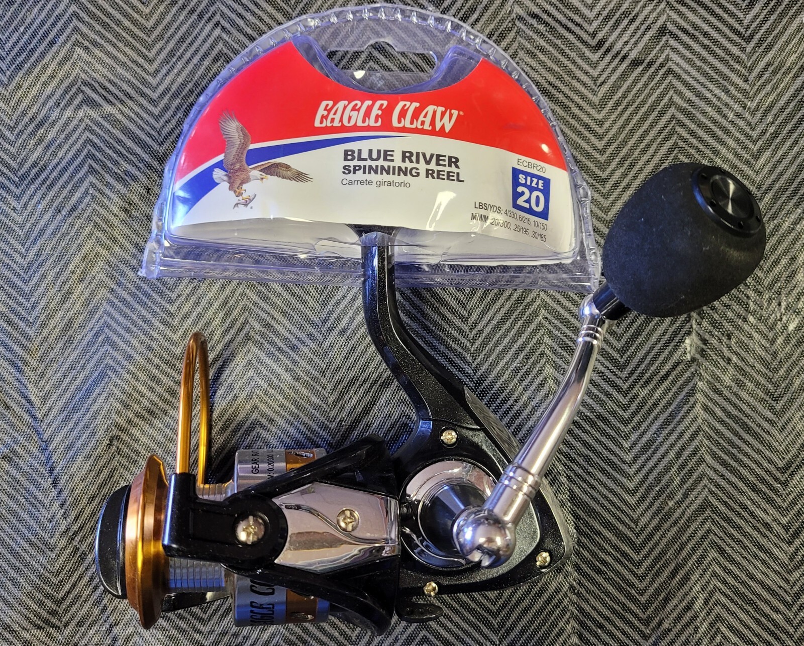 Eagle Claw ECBR20 Blue River Spinning Reel, 20 Reel Size